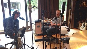 Eddie Vedder and Mark Wilkerson in studio