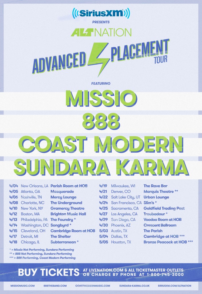 Alt Nation presents the Advanced Placement Tour with MISSIO, Coast