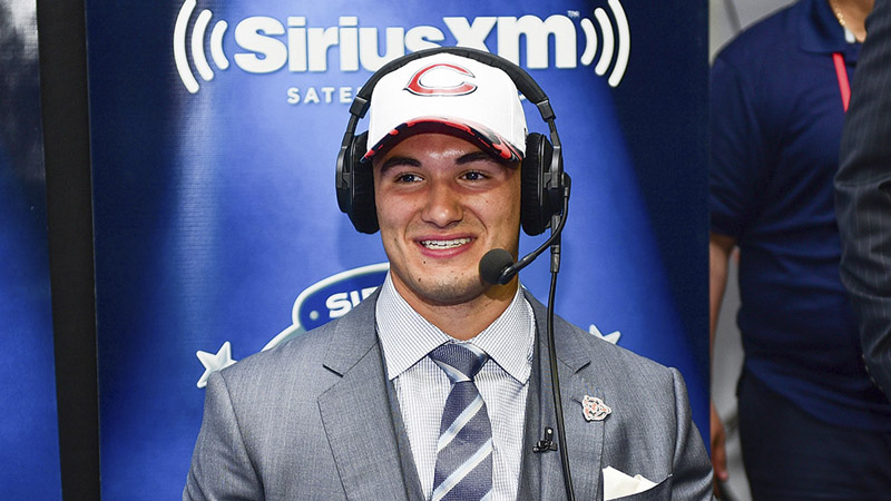 Mitchell Trubisky of North Carolina visits the SiriusXM NFL Radio talk show