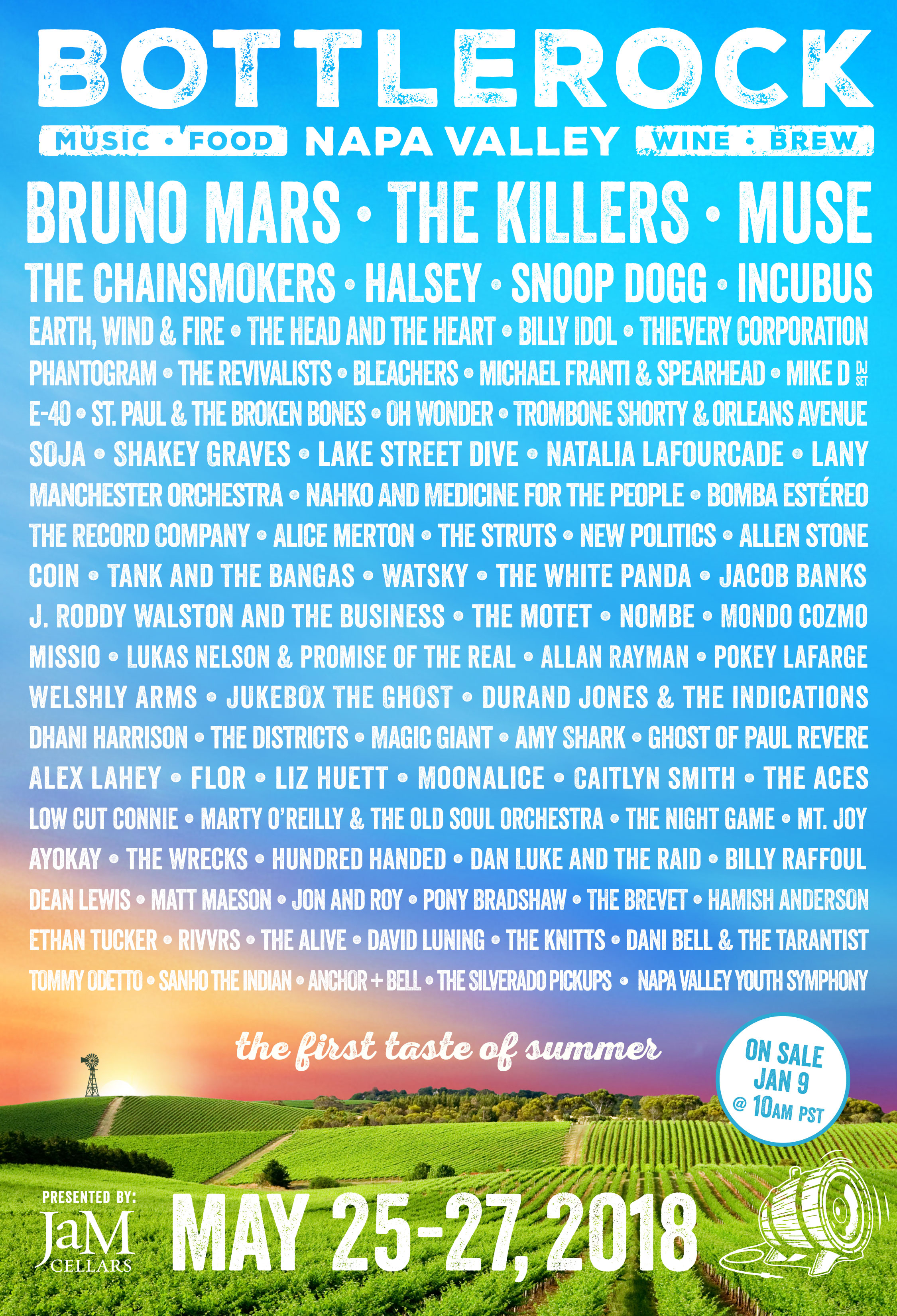 2018 Bottlerock Festival Announced, Featuring Bruno Mars, The Killers 