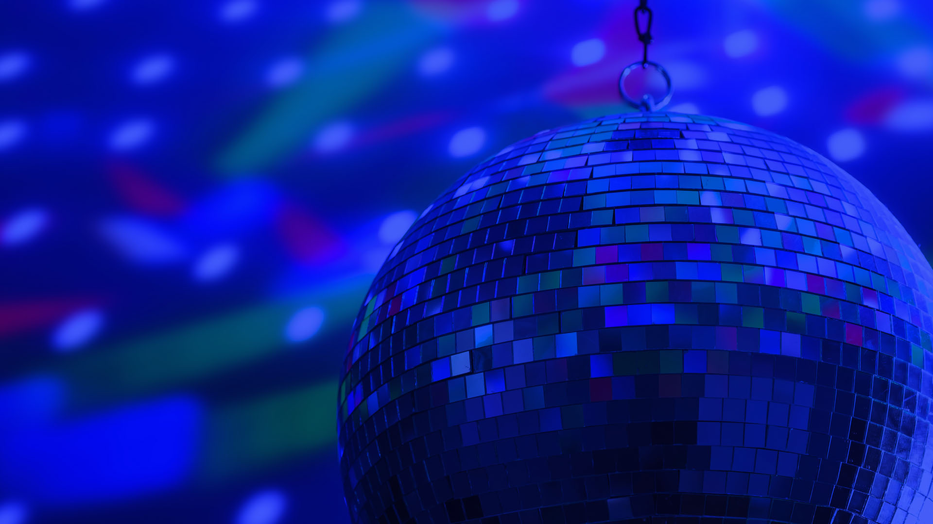 SiriusXM Prom Radio - Disco ball on blue background