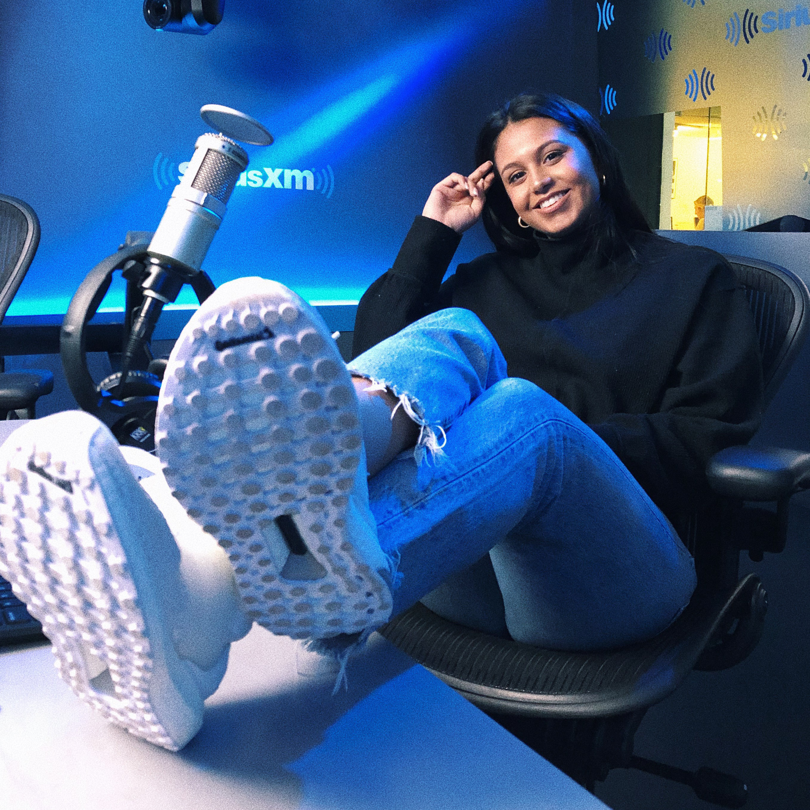Rida Naser in the SiriusXM studios