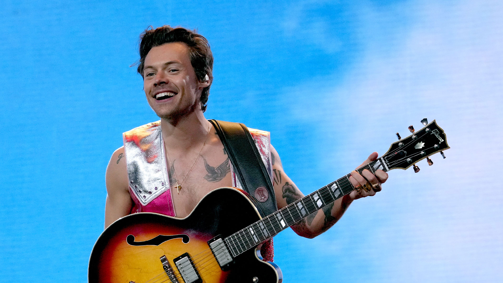 Harry Styles performs on the Coachella stage during the 2022 Coachella Valley Music And Arts Festival on April 22, 2022 in Indio, California.