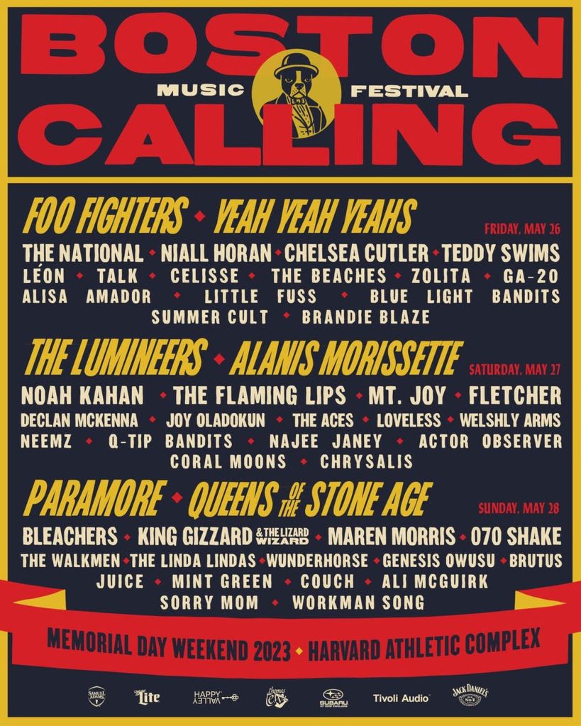 Boston Calling Festival 2023 Lineup Poster