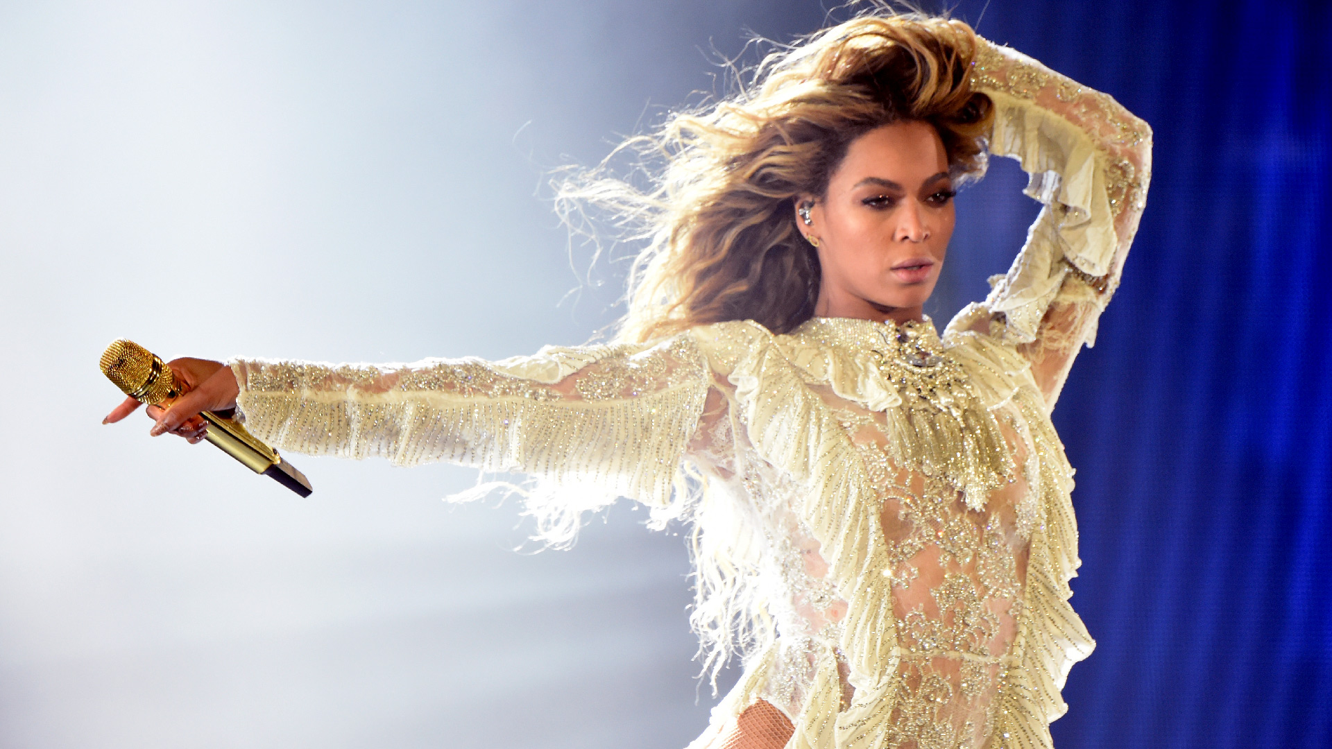 Entertainer Beyonce performs onstage during "The Formation World Tour" at the Rose Bowl on May 14, 2016 in Pasadena, California.