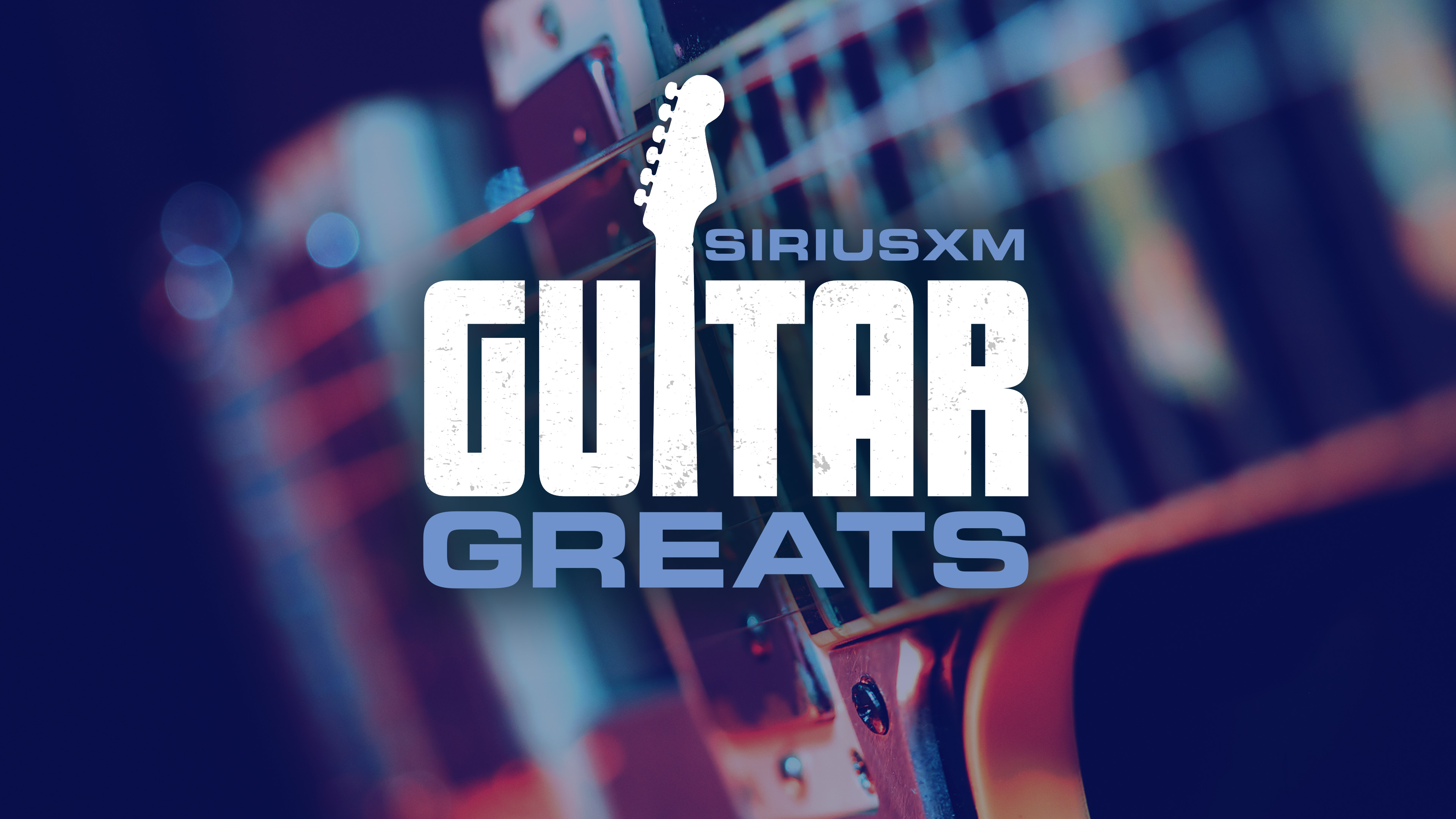 SiriusXM Guitar Greats logo over a photo of a guitar