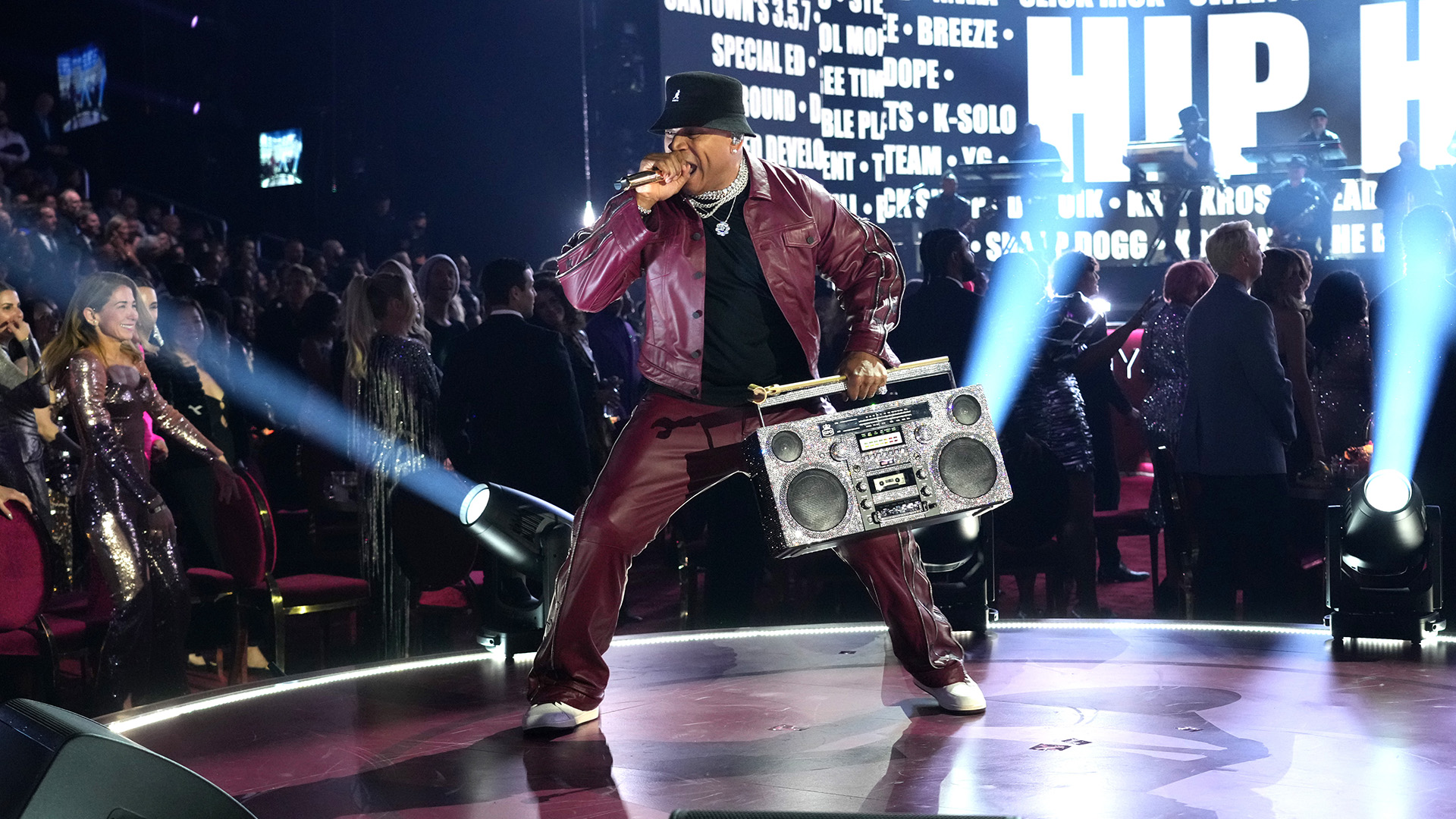 LL Cool J performs onstage during the 65th GRAMMY Awards at Crypto.com Arena on February 05, 2023 in Los Angeles, California.