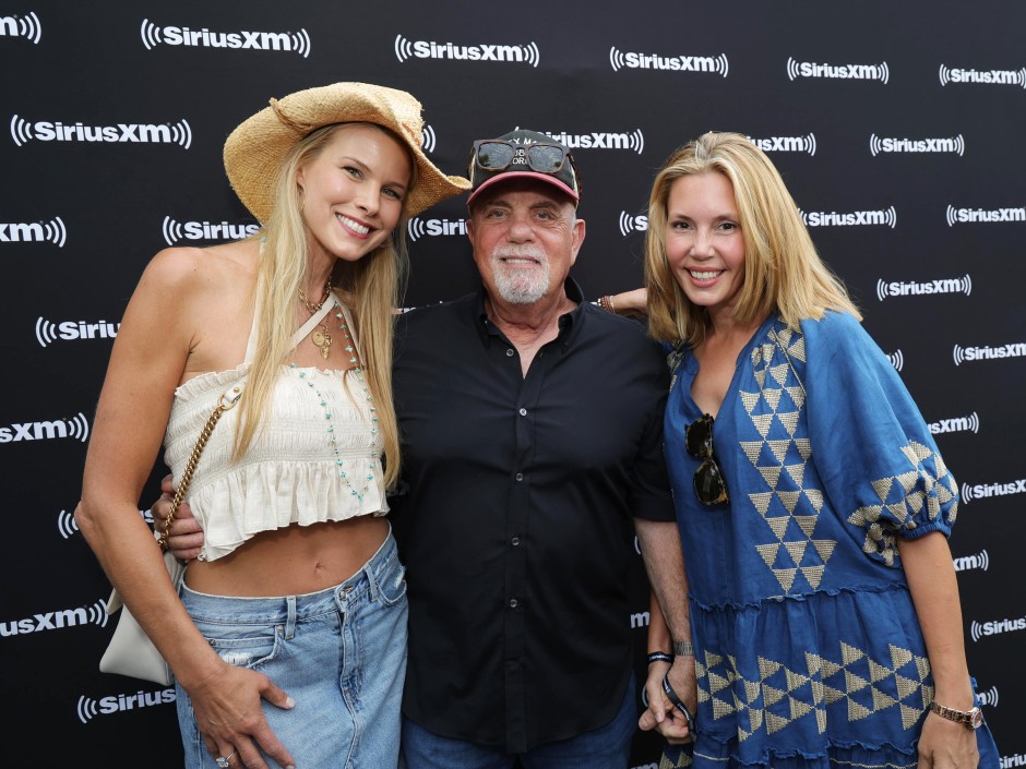 AMAGANSETT, NEW YORK - AUGUST 14: (L-R) Beth Stern, Billy Joel and Alexis Roderick attend as Ed Sheeran performs live for SiriusXM at the Stephen Talkhouse on August 14, 2023 in Amagansett, New York. (Photo by Kevin Mazur/Getty Images for SiriusXM)
