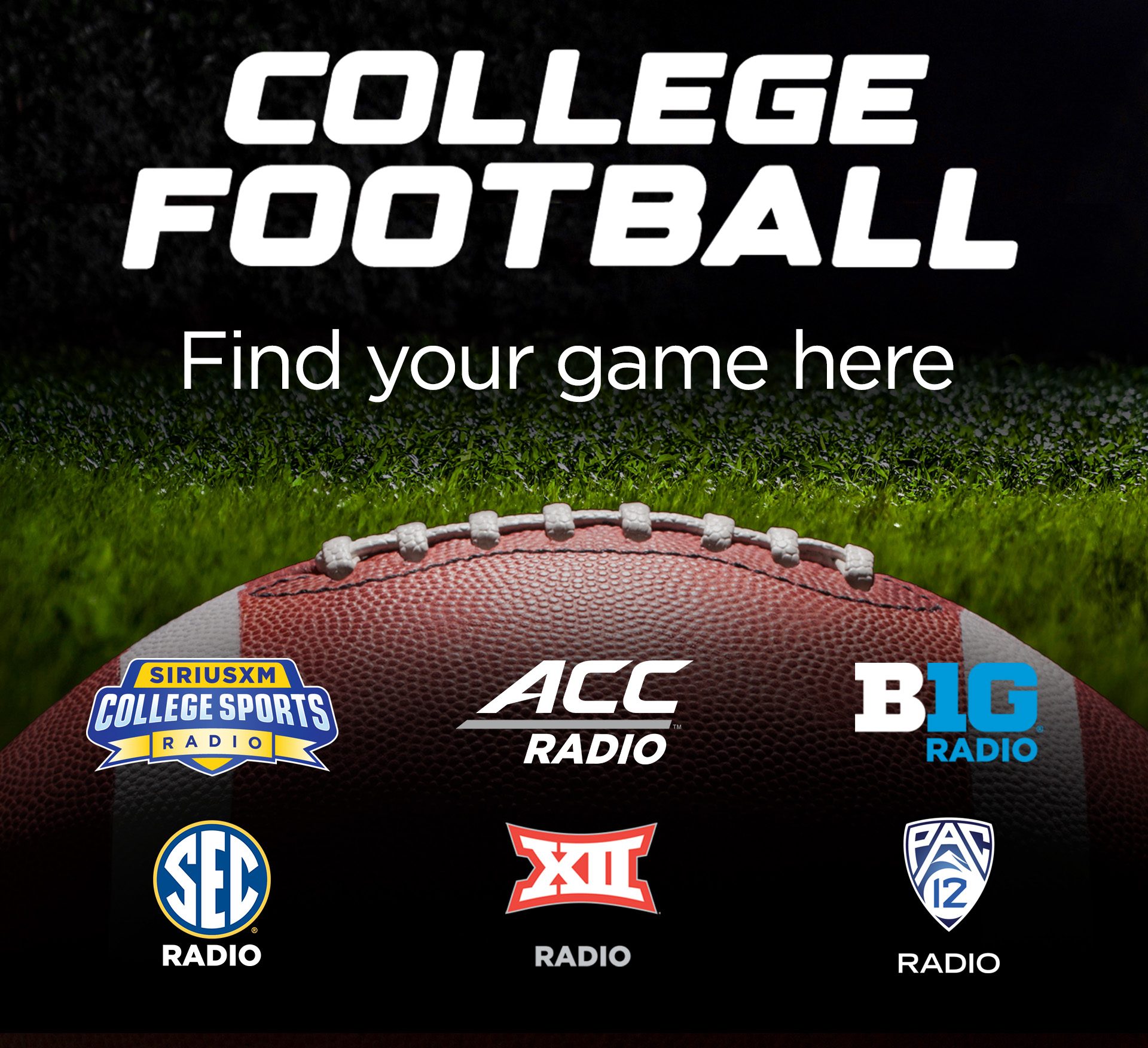 LISTEN LIVE College Football on SiriusXM Find Your Game