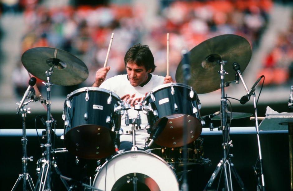 The Beach Boys (Dennis Wilson) perform at Candlestick Park on September 18, 1982 on San Francisco, California after the San Diego Padres and San Francisco Giants game. (Photo by Rich Pilling/Getty Images)