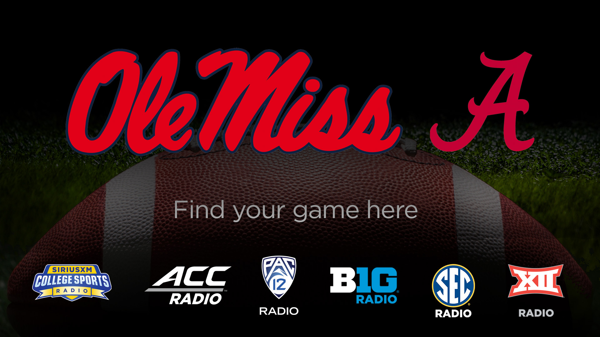 Listen live to Ole Miss Rebels vs. Alabama Crimson Tide September 23 on SiriusXM