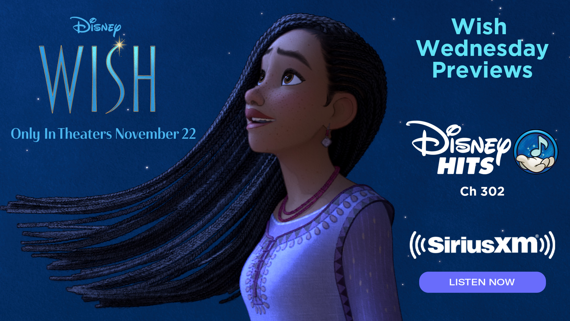 Disney Wish Wednesday Previews on SiriusXM's Disney Hitsc channel