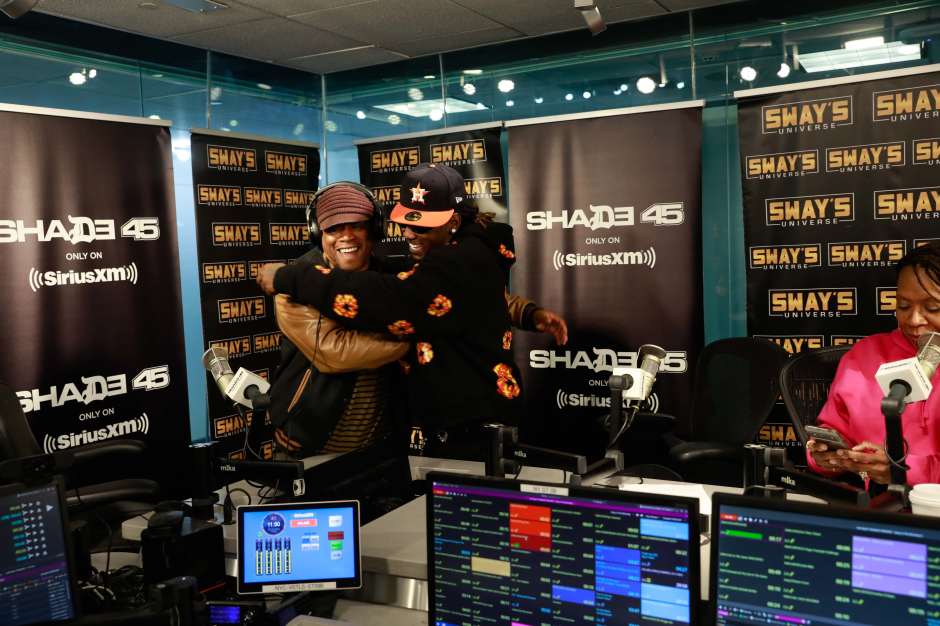 NEW YORK, NEW YORK – OCTOBER 9: Offset and Sway Calloway in the SiriusXM Studios on October 9, 2023 in New York City. (Photo by Maro Hagopian for SiriusXM)