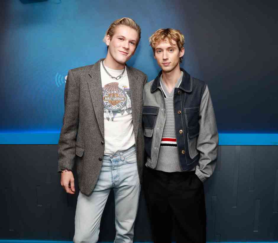 NEW YORK, NEW YORK – OCTOBER 11: Troye Sian and Davis Burleson at the SiriusXM Studios on October 11, 2023, in New York City. (Photo by Maro Hagopian for SiriusXM)