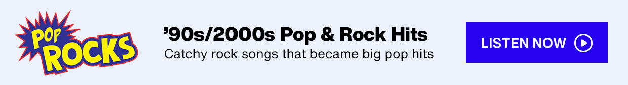 SiriusXM PopRocks Logo - 90s/2000s Pop & Rock Hits - Catchy rocks songs that became big pop hits - Listen Now button