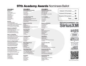 Oscars Printable Ballot 2025