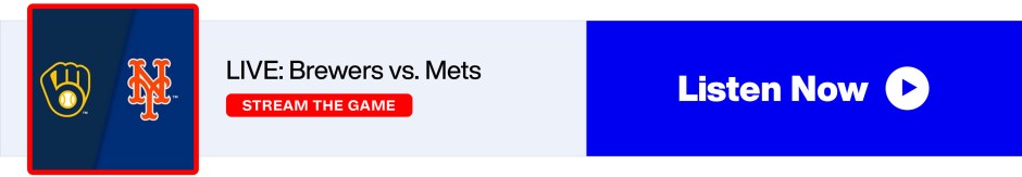 MLB on SiriusXM - LIVE: Brewers vs. Mets - Stream the Game - Listen Now banner
