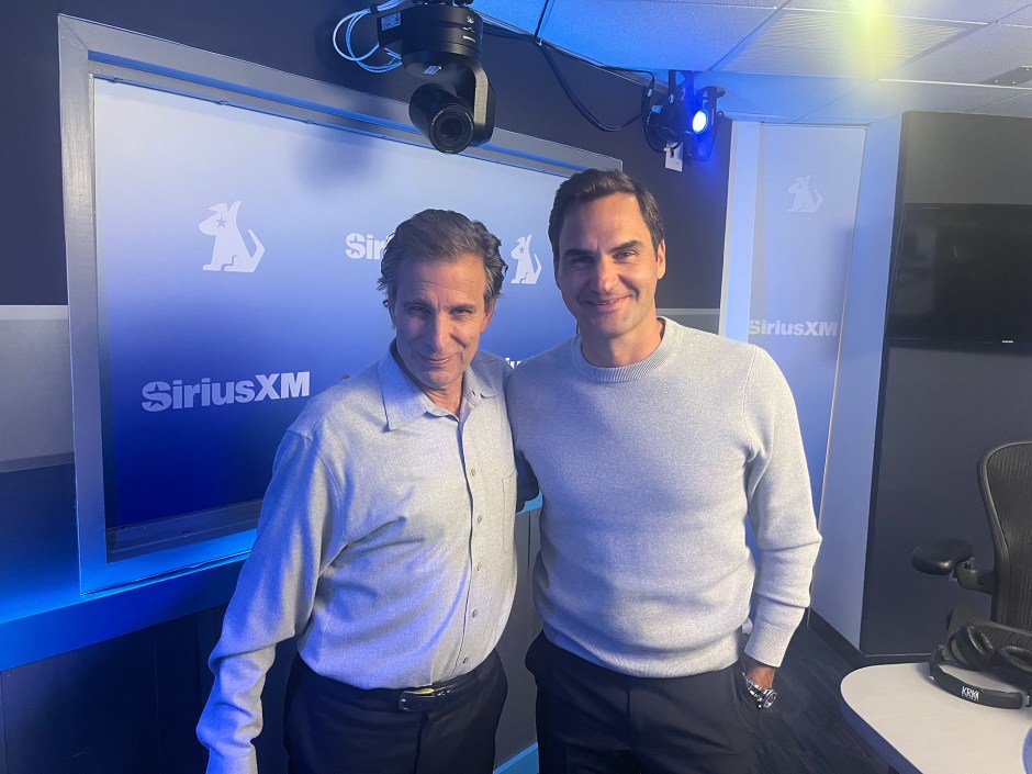 Roger Federer and Christopher "Mad Dog" Russo at the SiriusXM New York City Studios - May 2024