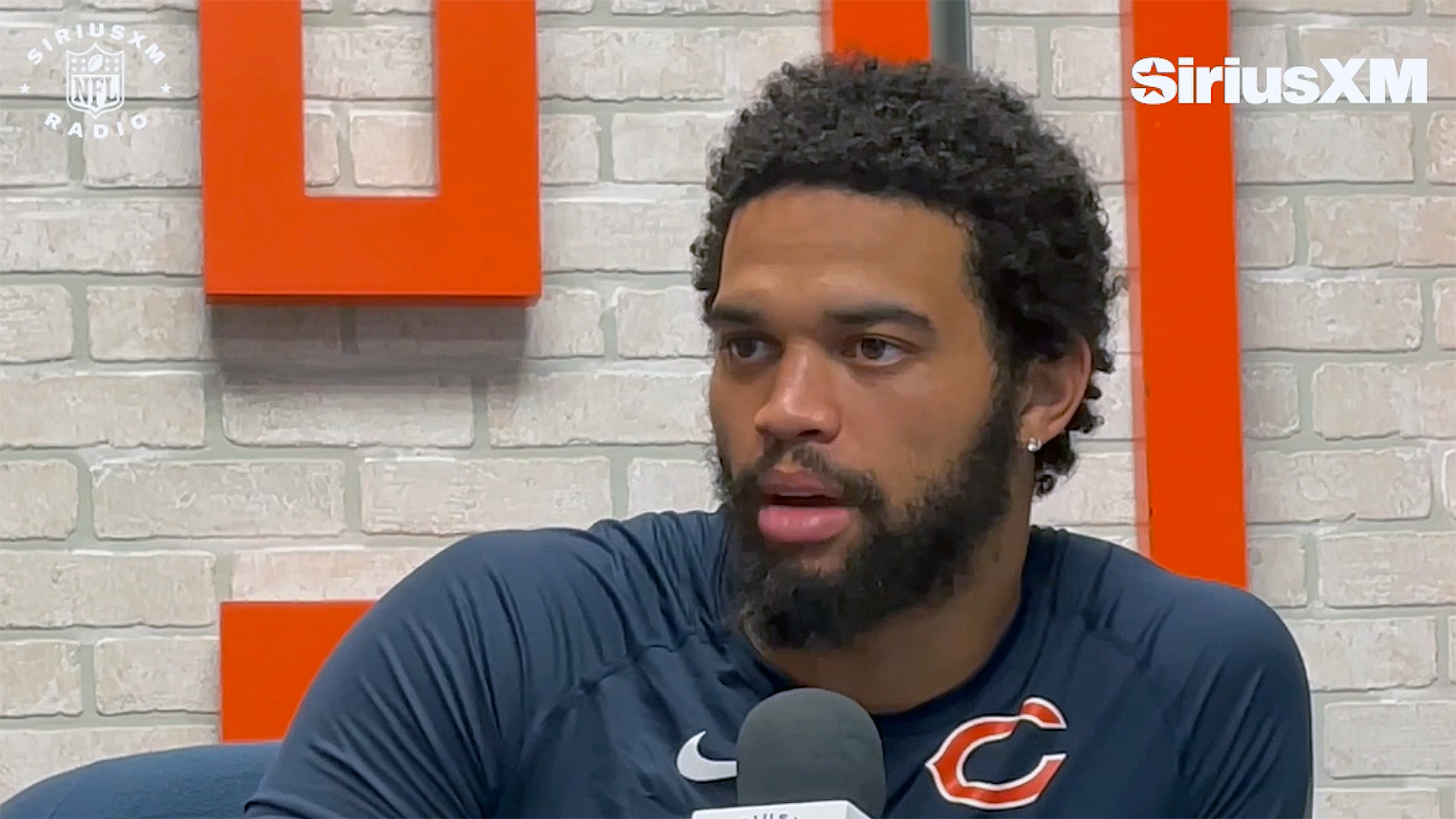 Chicago Bears quarterback Caleb Williams speaks with SiriusXM NFL Radio during training camp - July 2024