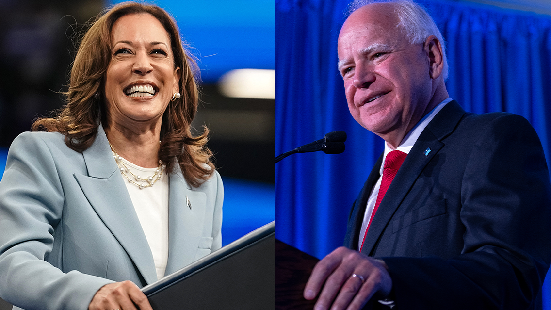 Kamala Harris Tim Walz vice president running mate on SiriusXM