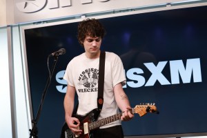 MJ Lendermand plays guitar during his SiriusXMU session at SiriusXM's NYC studios.