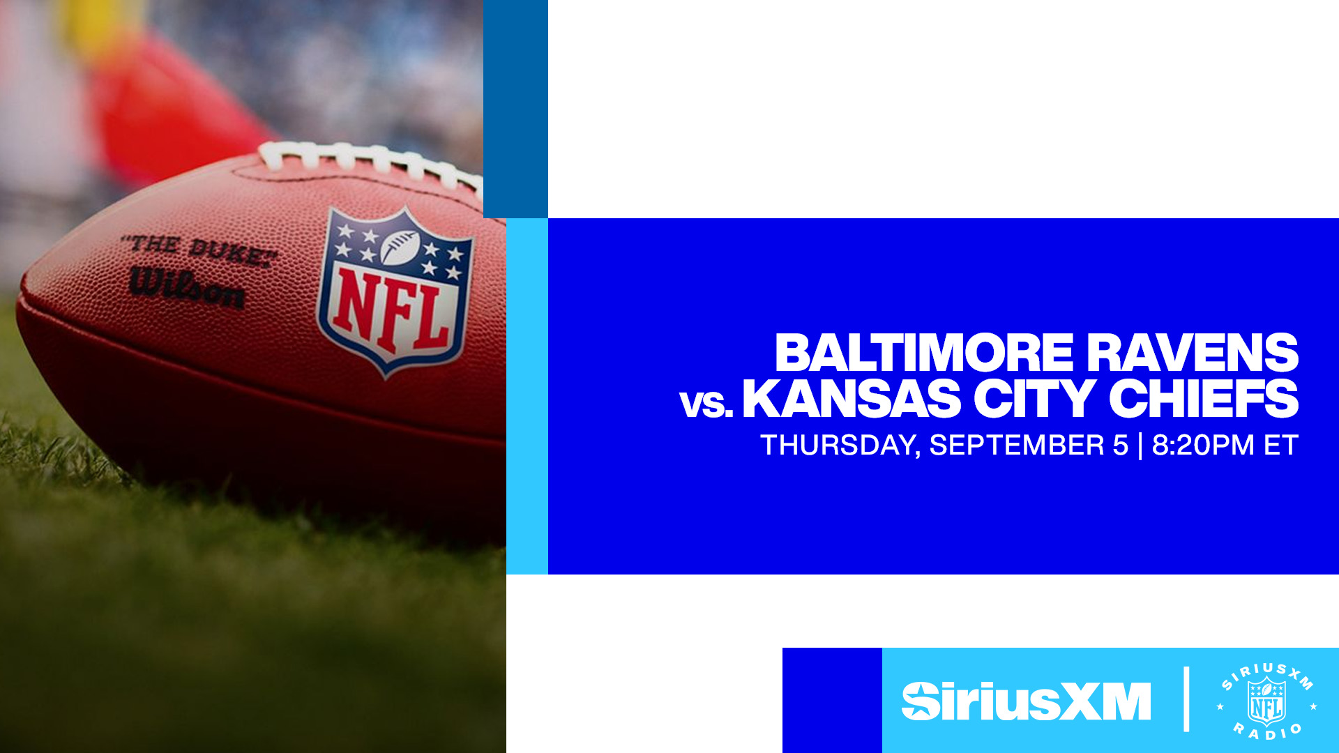 Listen Live Baltimore Ravens vs. Kansas City Chiefs (9/5/24) SiriusXM