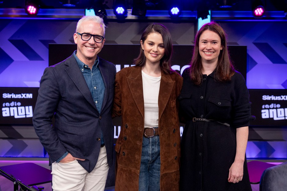 Selena Gomez with SiriusXM Radio Andy hosts Jess Cagle and Julia Cunningham - December 2024