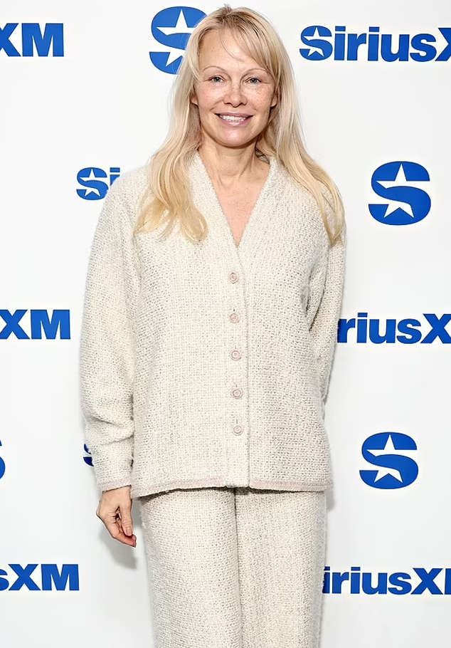 Photo of Pamela Anderson at SiriusXM's NYC Studios in 2025.