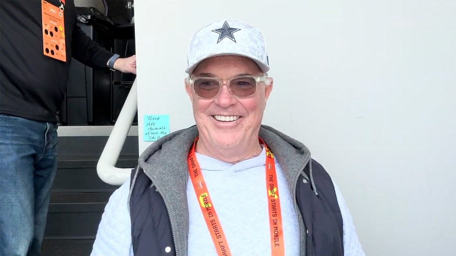 Stephen Jones speaks with SiriusXM NFL Radio at the 2025 NFL Senior Bowl in Mobile, Alabama - January 29, 2025