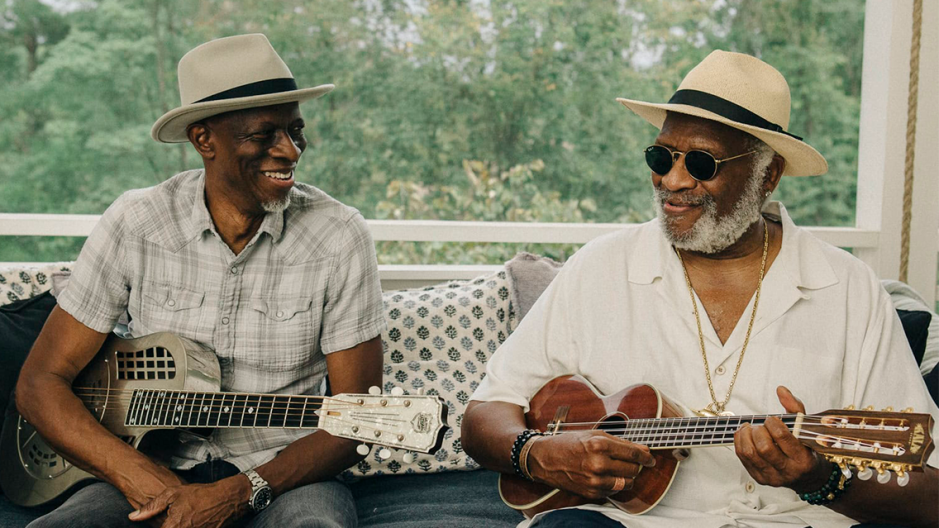 Photo of Taj Mahal and Keb Mo for BB King's Bluesville on SiriusXM.