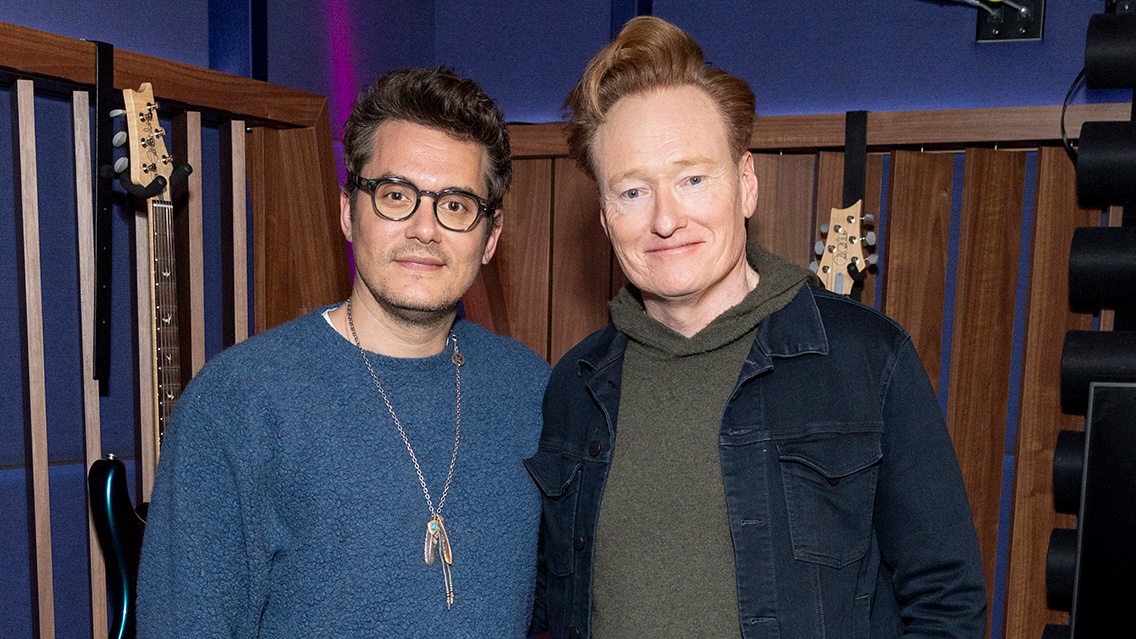 Conan O’Brien Chats with John Mayer About Playing Guitar, Writing a Book, and More