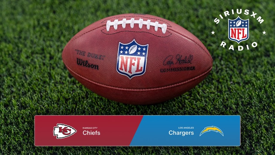 Image for the Chiefs Chargers NFL matchup airing on SiriusXM.
