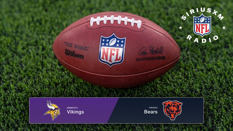 Image for the Vikings-Bears NFL matchup airing on SiriusXM.