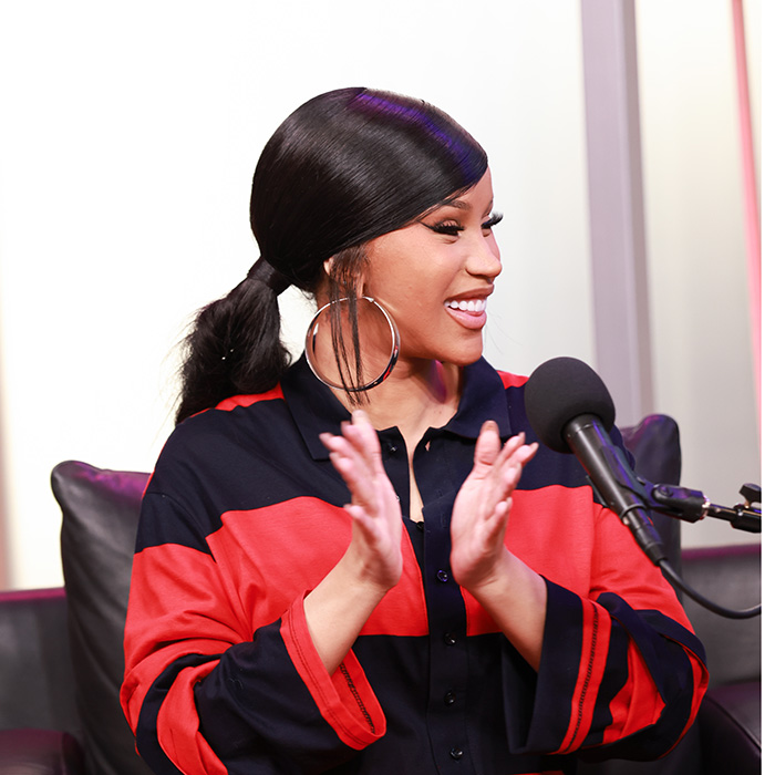 Cardi B in the SiriusXM studios
