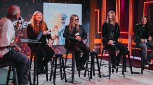 Photo of Megadeth with host Jose Mangin at SiriusXM studios.