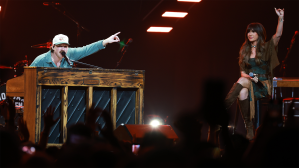 Photo of Morgan Wallen and Ella Langley at Nashville's The Pinnacle.